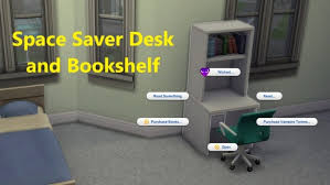 Close the desk's door, and store your paperwork, books, and office supplies inside when you're not working. Space Saver Desk Bookshelf By Eynsims At Mod The Sims The Sims 4 Catalog