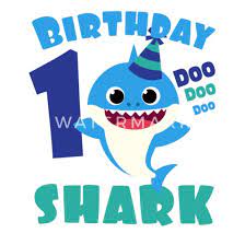 Baby Shark Birthday Boy Design 1 Year Old For Organic Short Sleeved Baby Bodysuit Spreadshirt