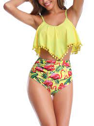 Women Ladies Two Piece Swimwear Swimsuit Beachwear Ruffle Tankini Sets Swimming Costumes Bathing Suit Push Up Bra P Bathing Suits Swimsuits Girls Bathing Suits