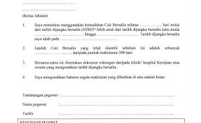 Pautan untuk permohonan boleh semak di bawah ini Borang Cuti Bersalin Jtk Cute766