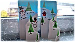 Feed ribbon through the holes back to front to back and tie the ribbon as if the snowman were wearing a scarf. Easy Diy Winter Ideas How To Make 3d Holiday Cards Maison Zizou Youtube