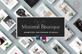 Free wedding invitation template | premiere pro. Minimal Boutique Animated Instagram Stories Templates In Social Media Templates On Yellow Images Creative Store