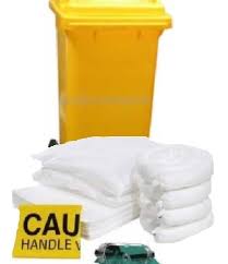 These have been used one time they are food grad the black ones have a plastic lining that is.more.more. Spill Kit Oil 50 Gallon Bin Oil Only 50 Gallon Wheeled Spill Kit Spill Kit