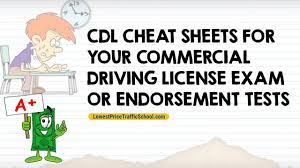 Cdl Cheat Sheets For Your Commercial Driving License Exam Or Endorsement Tests Youtube