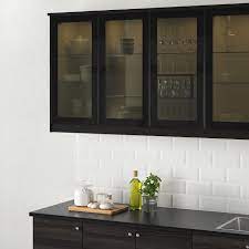 jutis glass door smoked glass black 15x30 38x76 cm ikea porte vitree glass door portes d armoire de cuisine