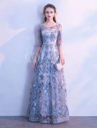 Grey Prom Dresses Long Half Sleeve Illusion Floor Length A Line Formal Party Dress Grey Prom Dress Grey Prom Dress Long Prom Dresses Long
