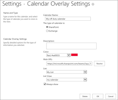 Calendar overlay settings sharepoint online. Overlay A Sharepoint Calendar With A Calendar From Exchange Or Sharepoint Sharepoint