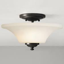 This type of light drops from the ceiling a bit and leaves some space between the flush mount lights typically work better for lower ceilings such as those below 8′. Indoor Flush Mount Semi Flush Mount Ceiling Lights