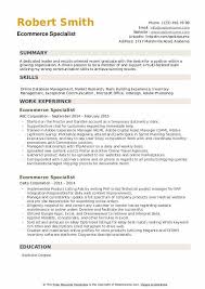 Ecommerce Specialist Resume Samples Qwikresume