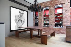 You can see some of the original veneer bricks on the ground. 50 Bold And Inventive Dining Rooms With Brick Walls