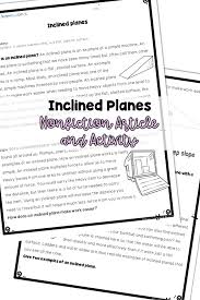 Simple Machines Inclined Plane Reading And Activity Reading Worksheets School Worksheets Simple Machines