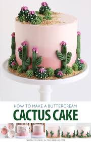 Cactus Cake How To Make A Cactus Themed Cake With Ombre Butter Edible With Cake Cactus Cake Oreo Cake Chocolate Layer Cake