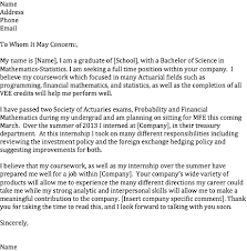 How to write a nursing students cover letter that shines. Actuarial Cover Letter Internship Template