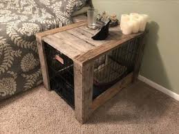 Petmate indoor & outdoor 42 inch double door training retreat steel wire frame kennel dog crate with divider for animals 70 to 90 pounds, black. Trendy Diy Dog Crate Ideas End Tables Ideas Diy Wood Dog Crate Dog Crate Furniture Dog Crate Table