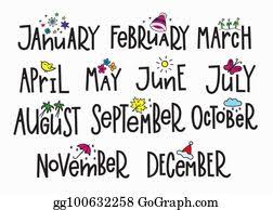 Clip black and white stock month of the year. Months Year Clip Art Royalty Free Gograph