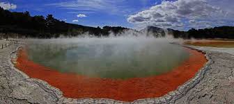Champagne Pool Is A Prominent Geothermal Feature Within The Waiotapu Geothermal Area In The North Island Of New Zealand The Terres Geothermal Pool Hot Springs