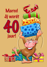 Grappige Verjaardagskaart Aap Met Grote Trom 40 Kaartje2go