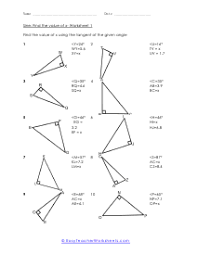 Right Triangle Trigonometry Worksheets In 2020 Trigonometry Worksheets Right Triangle Trigonometry