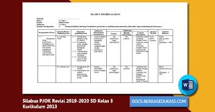 Check spelling or type a new query. Silabus Pjok Revisi 2019 2020 Sd Kelas 3 Kurikulum 2013 Dokumen Berkas Edukasi
