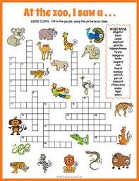 No Prep Zoo Animals Crossword Puzzle Word Puzzles For Kids Kids Crossword Puzzles Crossword