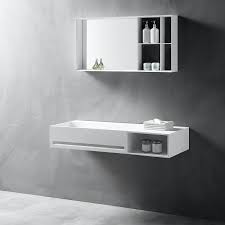 2 arm wall mounted towel holder rack rail bar stainless steel swing swivel tier. Wall Mounted Bathroom Basin Twg62 Of Solid Surface With Storage Space And Towel Rack Width Selectable