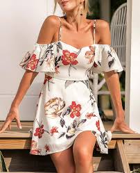 Amazon Com T Seban Off The Shoulder Dress Casual Floral Women Dresses Mini Summer Dresses Clothin Mini Dresses Summer Floral Dress Casual Floral Skater Dress
