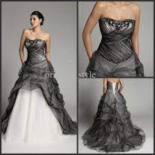 Discount Christmas Strapless Black White Color Accented Bridal Gowns Pleat Beads Sequin Wedding Prom Dresses White Dresses Formal Dresses From Oriental Style Black Wedding Dresses Black Wedding Gowns White Wedding Dresses