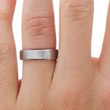 18k White Gold 6mm Beveled Edge Matte Wedding Ring With Grooves Rings Wedding Rings 18k White Gold