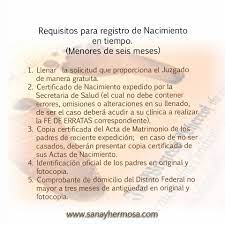 Requisitos Para El Registro Del Recien Nacido En Mexico Cuando El Bebe Es Menor A Seis Meses Secretaria De Salud Recien Nacido Registros
