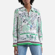 Stay warm and snug with the range of hoodies and sweatshirts for women from tommy hilfiger. Printed Silk Shirt With Long Sleeves Green Print Tommy Hilfiger La Redoute