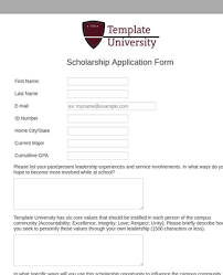 Bank scholarship program application to apply for a scholarship. Online Scholarship Application Form Template Jotform