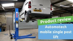 General information in 1999 american custom lifts designed the first and only american made single post car lift designed for storing two vehicles in the parking space of one. Review Of The Automotech As 7251 Mobile Single Post Vehicle Lift Youtube