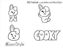 Feel free to crop these if you only want one part of the icon. Cooky Tata Bt21 Coloring Pages Page 1 Line 17qq Com