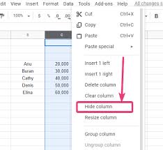 How To Hide And Unhide Rows And Columns With One Click On Google Sheets