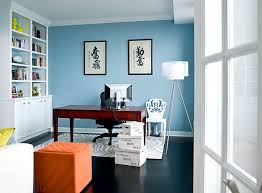 Honor your office, choose the best paint colors for your home office. Water Front Apartment In Windy City Gets Sleek Parisian Makeover Blue Home Offices Home Office Colors Home Office Decor