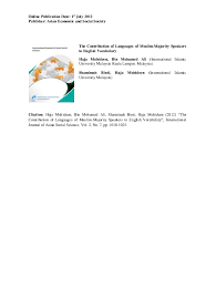 Anthropology, sociology, politics, culture, history, philosophy, economics, education. Pdf The Contribution Of Speakers Of Muslim Majority Speakers To English Vocabulary Haja Mohideen Mohd Ali Academia Edu