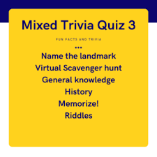 I love that it is really easy to make, kids all ages love it, even if they don't know. Mixed Trivia Quiz 3 Quiz Phoenix