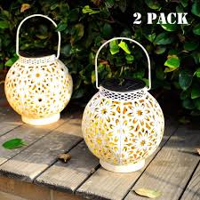 That makes for a safe, efficient combination that gives all of the romantic atmosphere that you want from a lantern, without the need for a candle or for wires to power the electric replacement. Walensee Solar Lantern Outdoor Garden Hanging Lantern Hanging Solar Lights Outdoor Waterproof Led Ta Hanging Solar Lights Garden Lanterns Solar Garden Lanterns