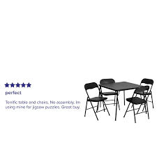 Ships free orders over $39. Flash Furniture 5 Piece Folding Card Dining Table And Chair Set In Black Jb 1 Gg