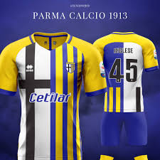 Parma launched this eye catching kit in the summer of 2003 to celebrate the clubs 90th birthday in december 2003. Job Eenhoopjob Kit Designs On Twitter Parma Calcio 1913 Home Kit Concept Parma Soccer Seriea Design Fashion
