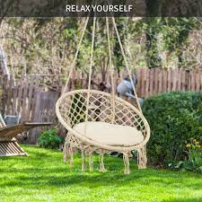 A wide variety of outdoor hanging lounge chair outdoor round lounge furniture options are available to you, such as general use, material, and appearance. Hurrise Hammock Chair Indoor Outdoor Hanging Cotton Macrame Rope Hammock Lounge Swing Chair W Fringe Tassels Beige Walmart Com Walmart Com