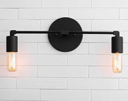 Black Vanity 1950 S Lighting Mid Century Lighting Etsy In 2020 Industrial Bathroom Lighting Industrial Light Fixtures Bathroom Light Fixtures
