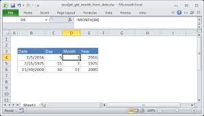 Excel Formula Get Month From Date Exceljet