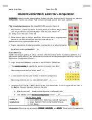 Know the relationship between the atomic. Copy Of Electron Configuration Se Docx Name Ayat Zatar Date June 25 Student Exploration Electron Configuration Vocabulary Atomic Number Atomic Radius Course Hero