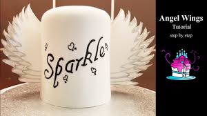 I love this idea with the water drops! Angel Wings For Cakes Tutorial Youtube