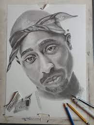 Tupac Shakur Graphite Portrait Tupac Art Tupac Artwork 2pac Art