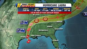 Hurricane Laura path, tracker: Storm strengthens into Category 4, heads  toward Texas, Louisiana: NHC, NOAA - ABC7 Chicago