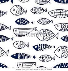 cute fish vector seamless pattern fisch illustration fisch zeichnung einfache sachen zum zeichnen