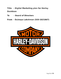 Pdf Digital Marketing Plan For Harley Davidson