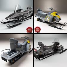 Snowmobiles Collection 3d Model Ad Snowmobiles Collection Model